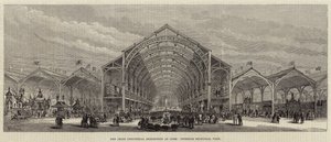 Den irske industriudstilling i Cork, interiør med snitflader af Frank Watkins